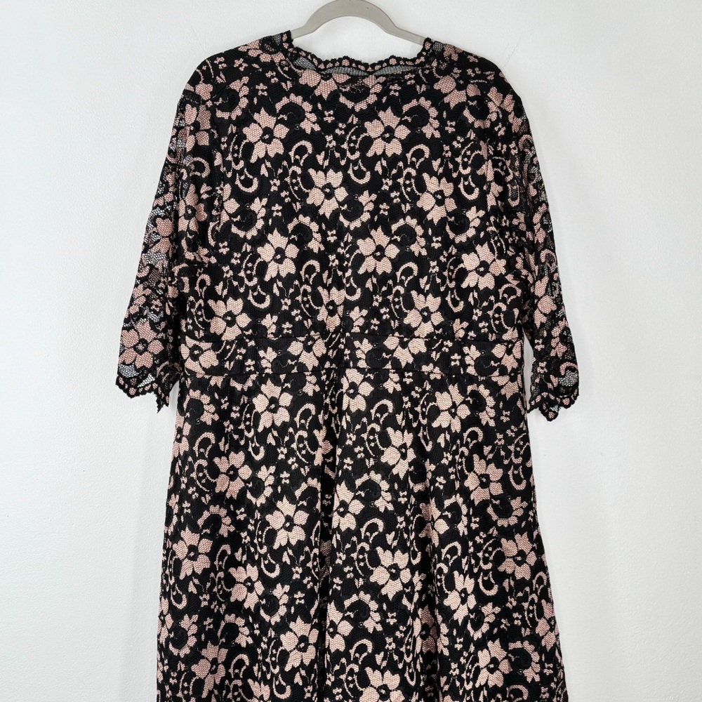 Kiyonna Floral Lace Dress Lined V-Neck Women’s Size 3X - Picture 9 of 14